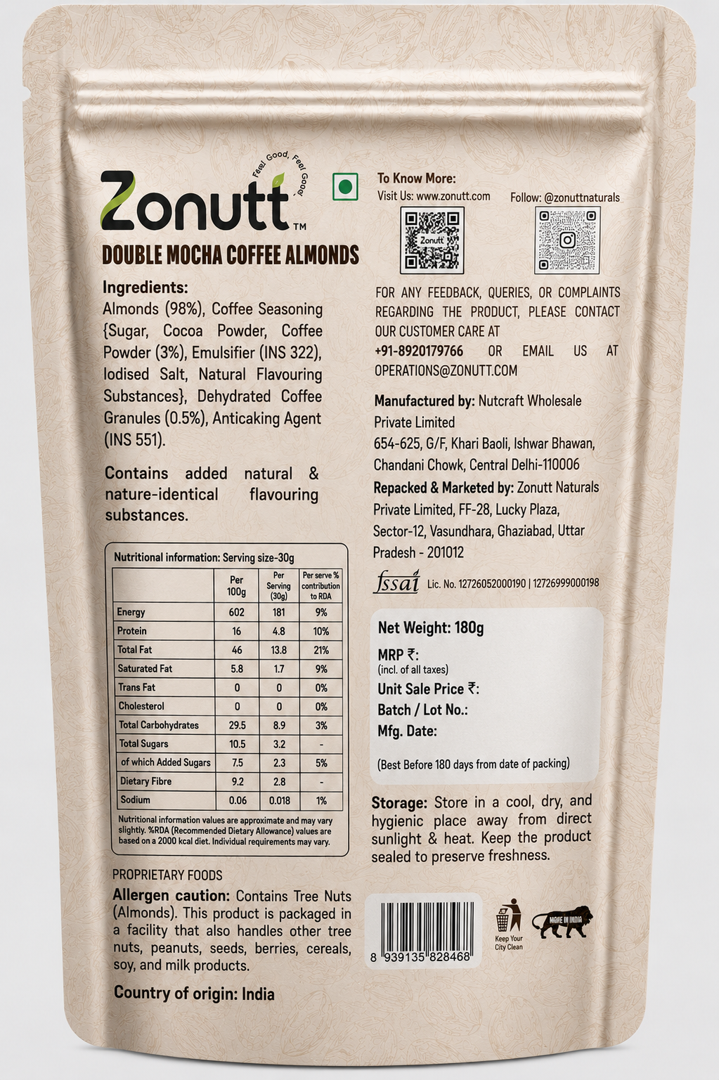 Double Mocha Coffee Almonds