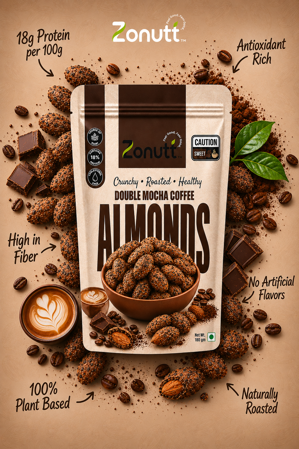 Double Mocha Coffee Almonds