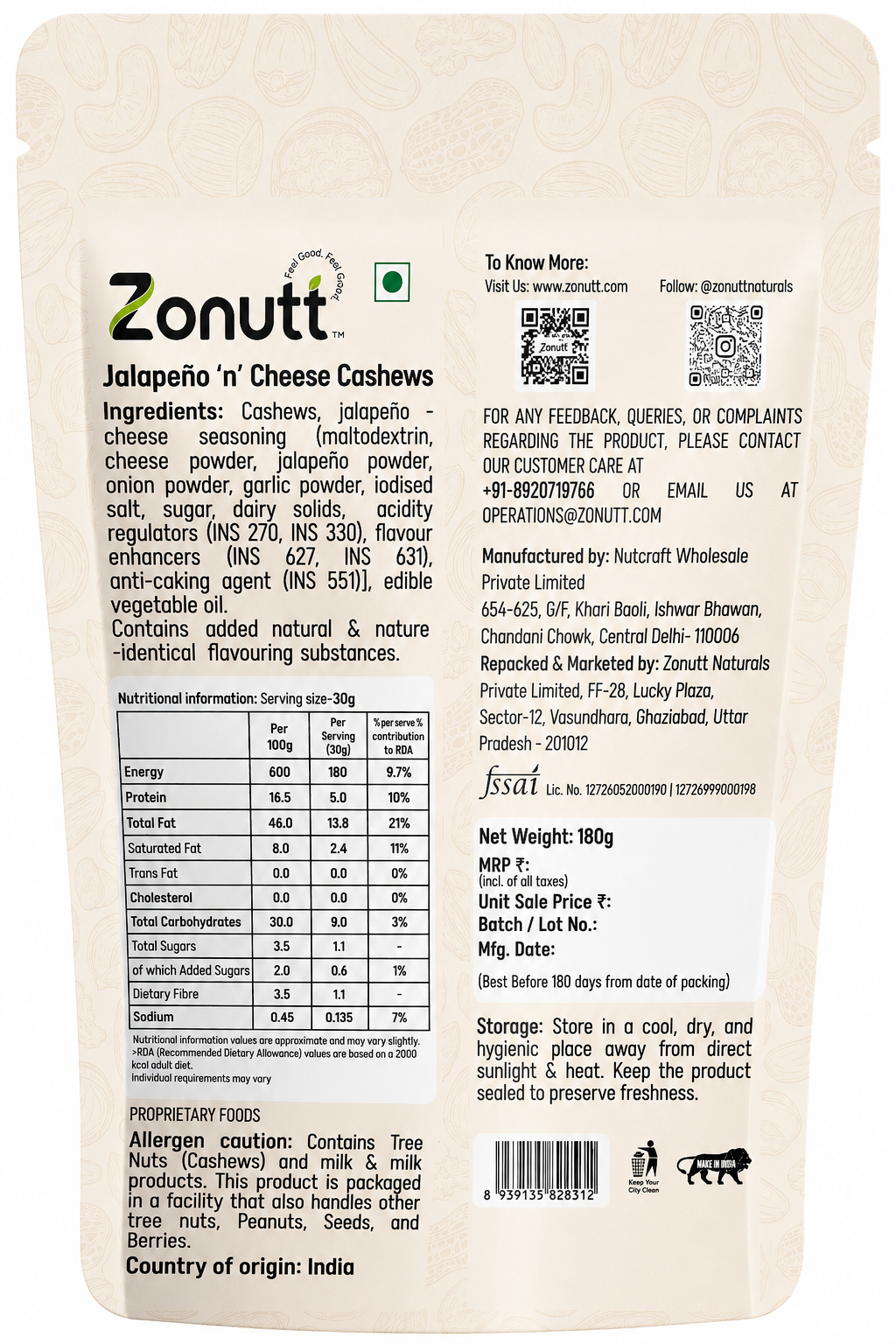 The Savory Cashew Twin Pack (180g x 2)